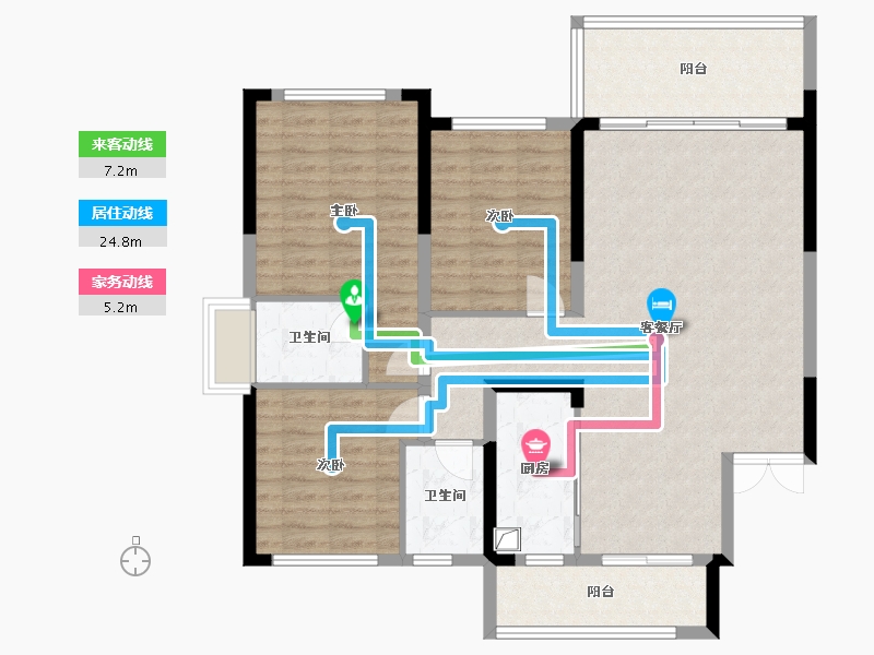 广东省-韶关市-中央公园澜园-104.00-户型库-动静线