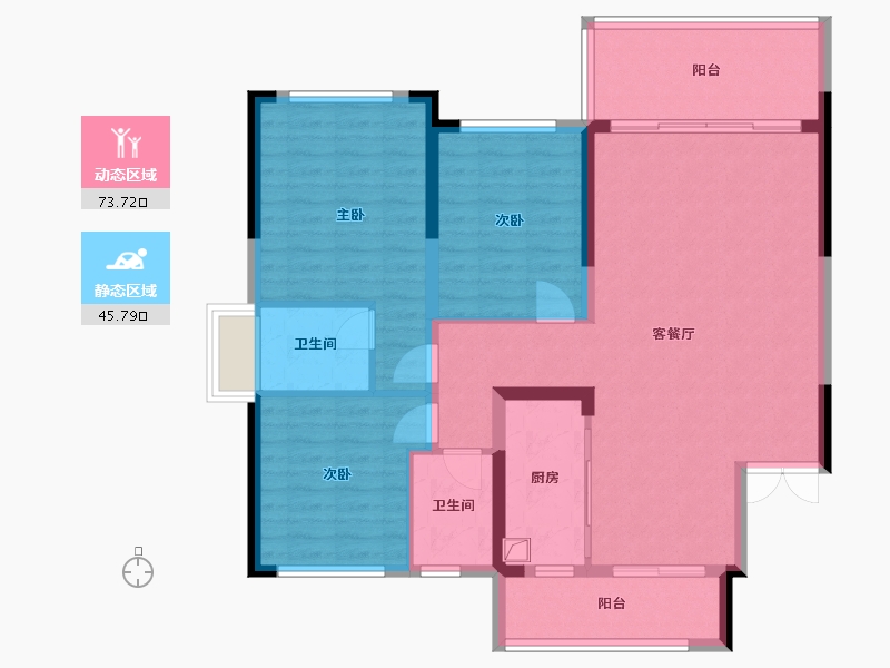 广东省-韶关市-中央公园澜园-104.00-户型库-动静分区