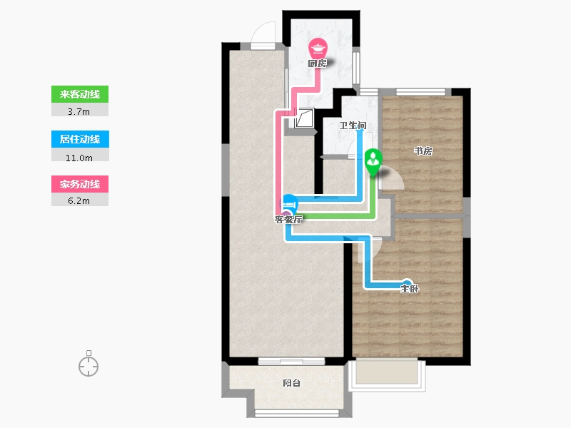 湖北省-武汉市-武汉城建汉樾台-69.87-户型库-动静线