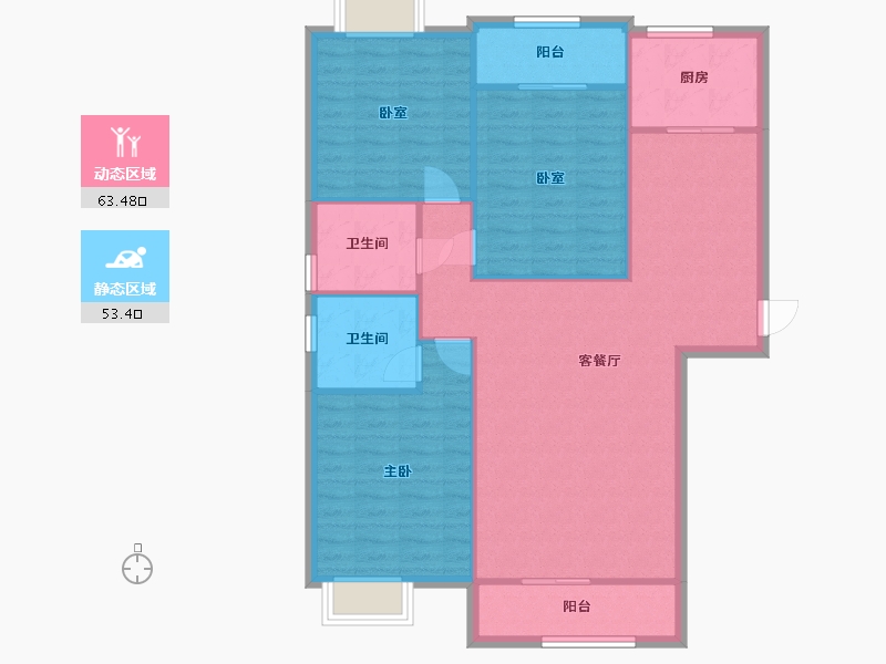 河南省-郑州市-升龙又一城-112.84-户型库-动静分区