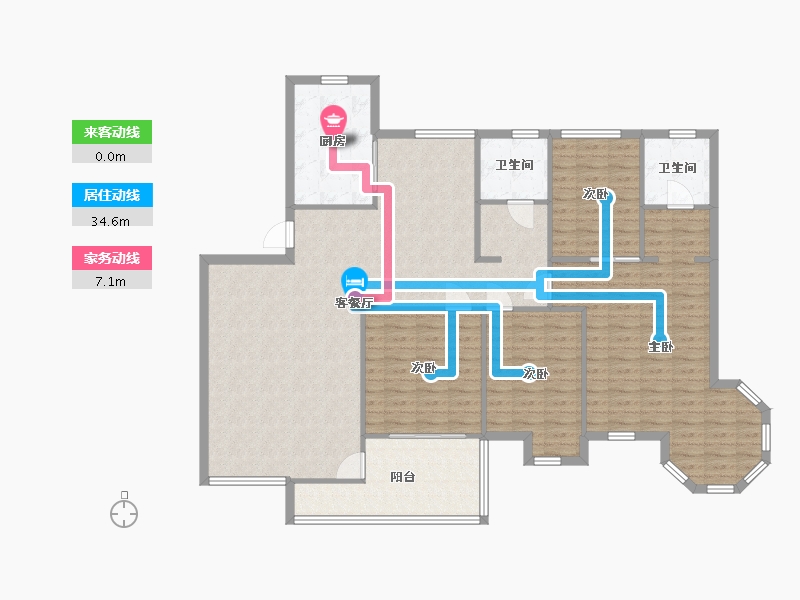 山东省-淄博市-江南豪庭-132.80-户型库-动静线