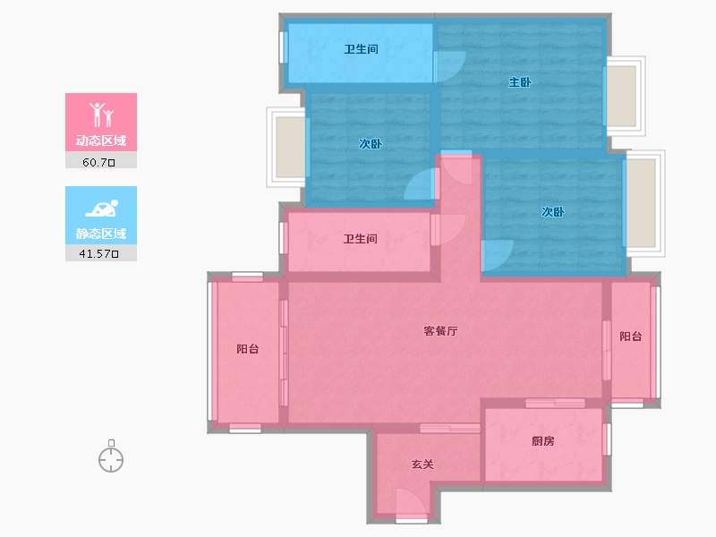 广东省-清远市-篁胜新城五期-117.00-户型库-动静分区