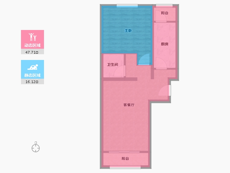 北京-北京市-麓景嘉园南里-56.68-户型库-动静分区