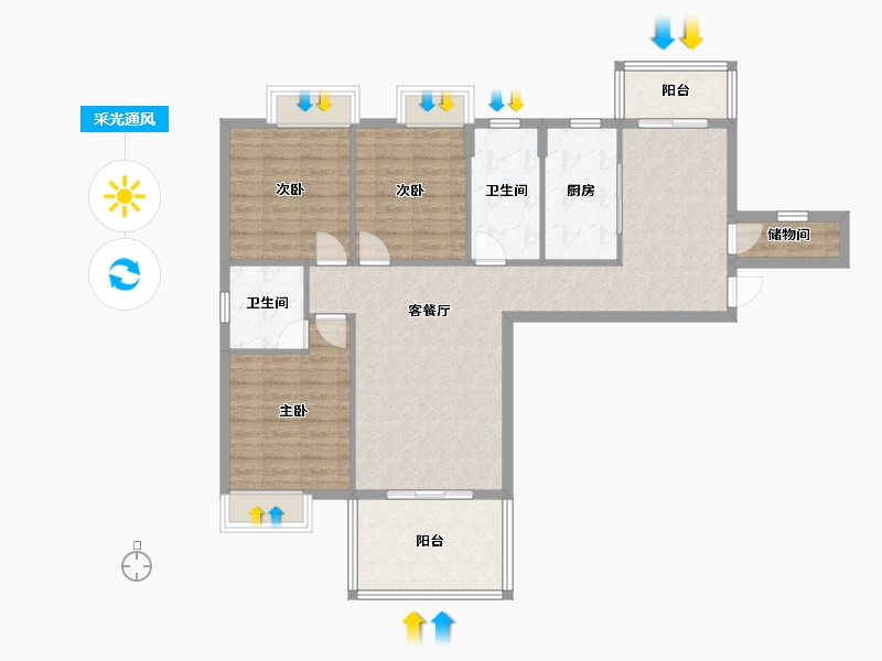 四川省-乐山市-天下沐川-110.68-户型库-采光通风