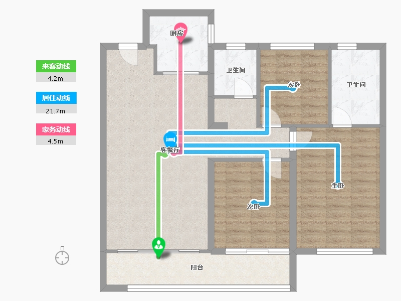 山东省-菏泽市-吴堤口老年公寓-90.23-户型库-动静线