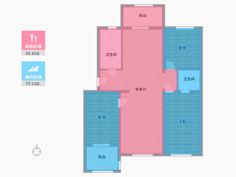 河北省-唐山市-智源里畅春园-107.92-户型库-动静分区