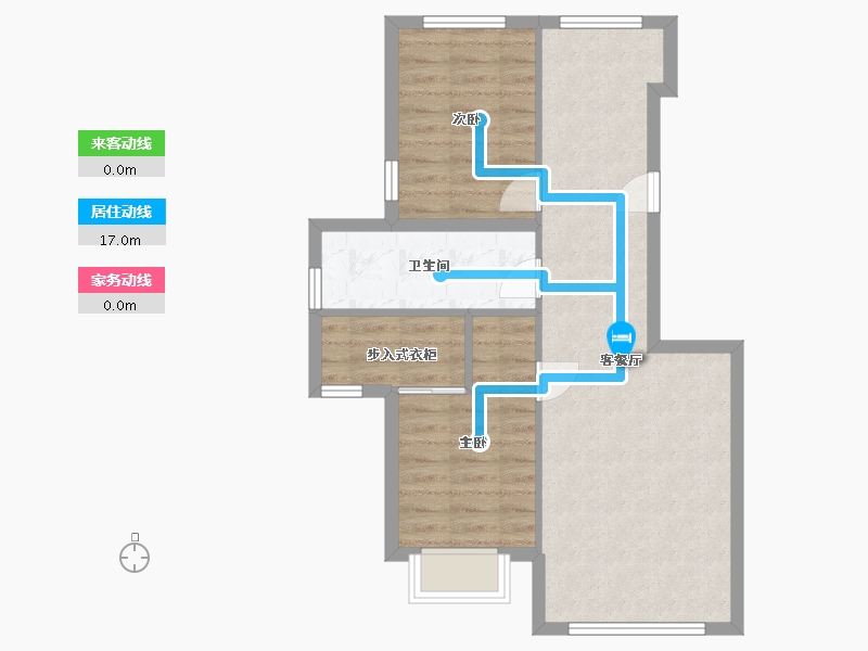 黑龙江省-哈尔滨市-民宿学府水岸小区-74.40-户型库-动静线