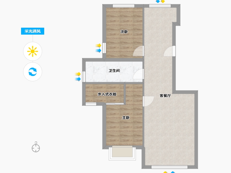 黑龙江省-哈尔滨市-民宿学府水岸小区-74.40-户型库-采光通风