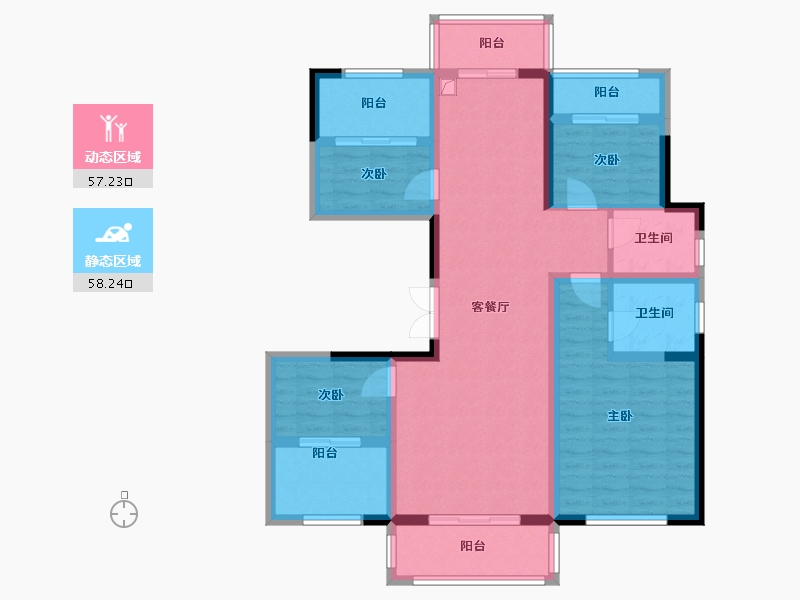 浙江省-温州市-金地商置瓯江峰汇-115.00-户型库-动静分区