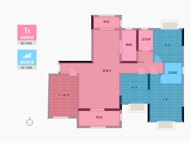 湖南省-怀化市-滨江花园-106.00-户型库-动静分区