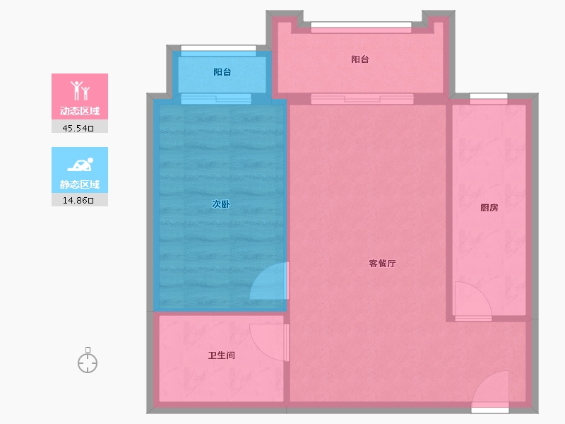 北京-北京市-阅园二区-57.89-户型库-动静分区