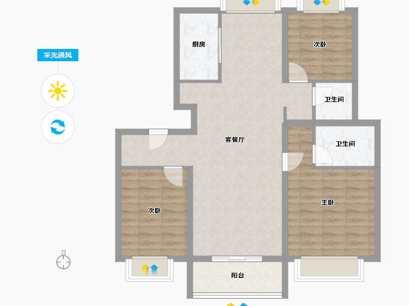 江苏省-苏州市-栖霞栖圆-187.99-户型库-采光通风