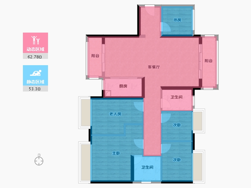 广东省-佛山市-保利海德公园-112.00-户型库-动静分区