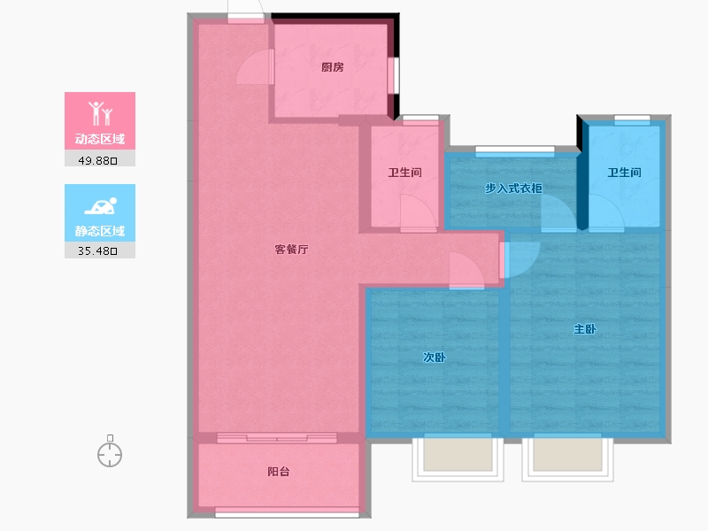 山东省-淄博市-南益名士悦府-90.40-户型库-动静分区