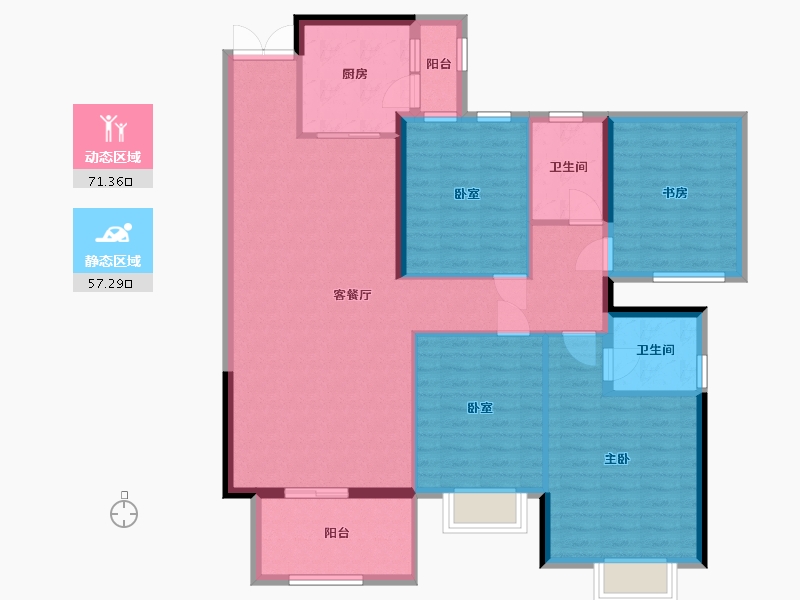 广西壮族自治区-南宁市-大都悦园-94.40-户型库-动静分区