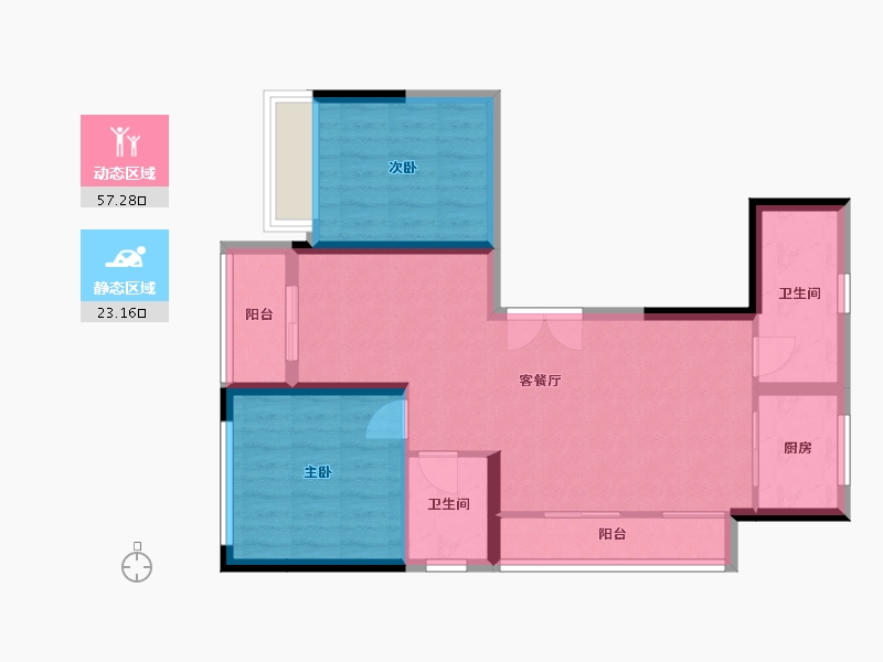 浙江省-嘉兴市-方洲印苑-80.84-户型库-动静分区