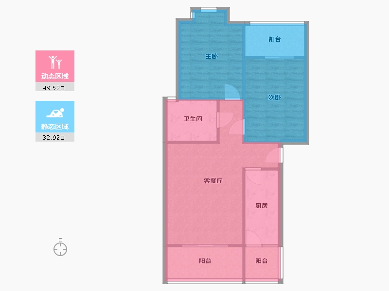 四川省-成都市-利通上优水岸-65.60-户型库-动静分区