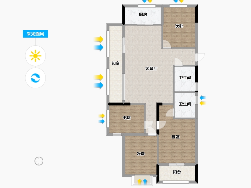 贵州省-黔东南苗族侗族自治州-官井湖小区-115.00-户型库-采光通风