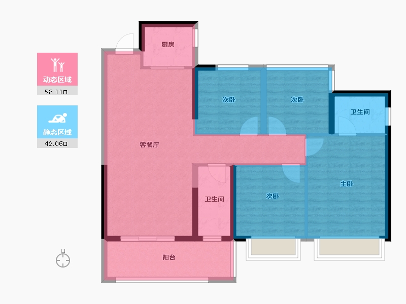 广西壮族自治区-钦州市-松宇时代城-96.32-户型库-动静分区