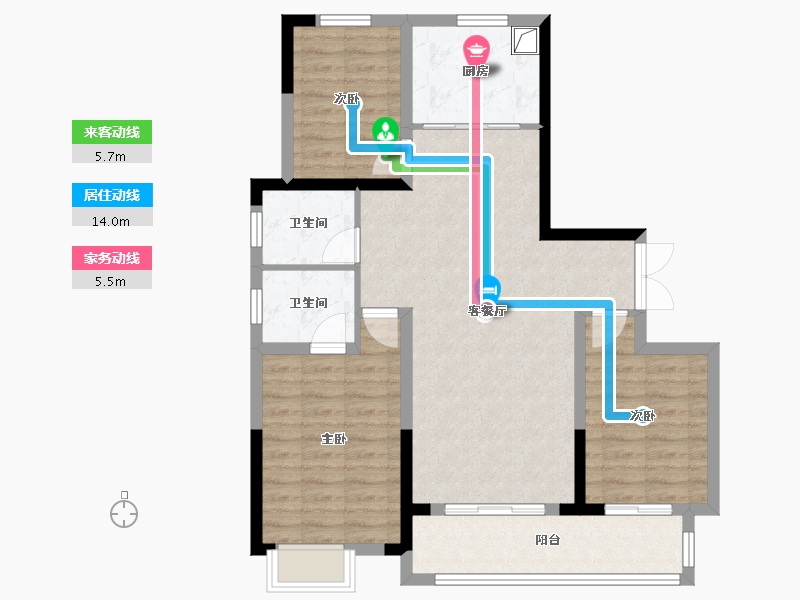 陕西省-榆林市-亚都锦阳府-96.00-户型库-动静线