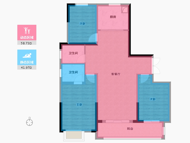 陕西省-榆林市-亚都锦阳府-96.00-户型库-动静分区