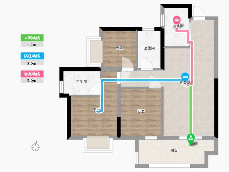 广西壮族自治区-贵港市-阳光城文澜府-76.00-户型库-动静线