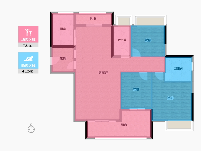 湖南省-郴州市-乾通时代广场-109.41-户型库-动静分区