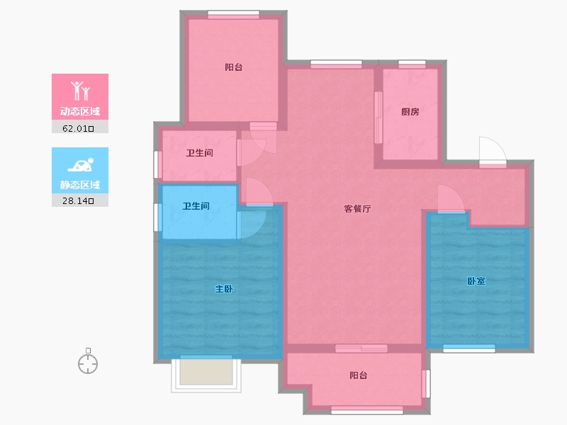 河南省-信阳市-正商书香华府-87.20-户型库-动静分区