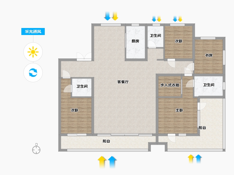 河北省-衡水市-丽景蓝湾三期东区-176.00-户型库-采光通风