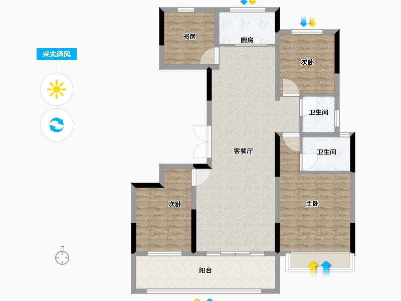 河南省-济源市-润和园-113.60-户型库-采光通风