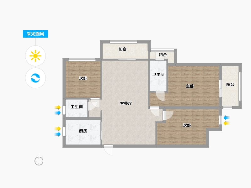 河南省-开封市-鼎立国际城-103.15-户型库-采光通风