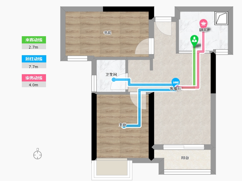 湖南省-郴州市-上品璟苑-47.81-户型库-动静线