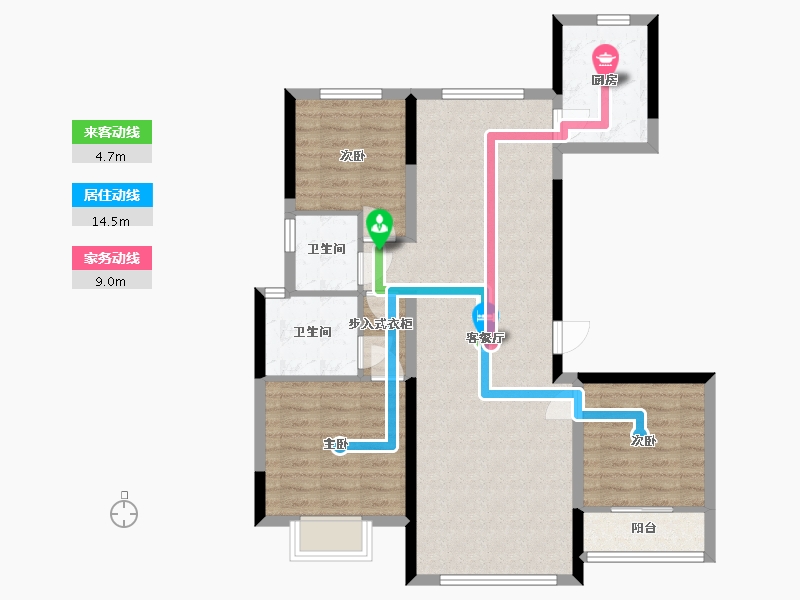 山东省-济南市-汶阳花园-96.00-户型库-动静线