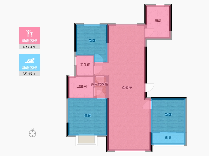 山东省-济南市-汶阳花园-96.00-户型库-动静分区