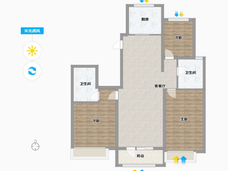 山东省-济宁市-香溪湾-108.38-户型库-采光通风