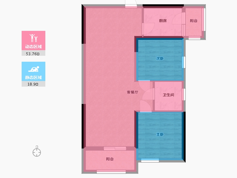 陕西省-西安市-中交长盈华府-67.57-户型库-动静分区