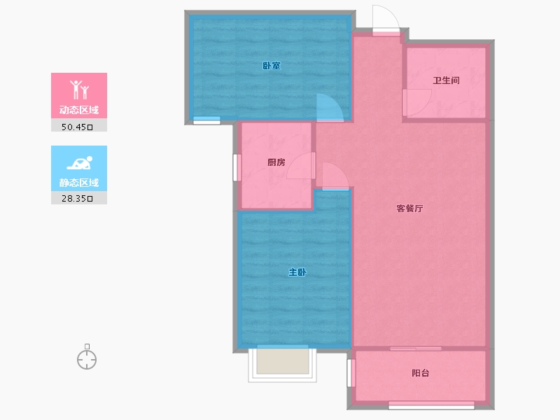 河北省-石家庄市-谈固国瑞城小区-E区-75.28-户型库-动静分区