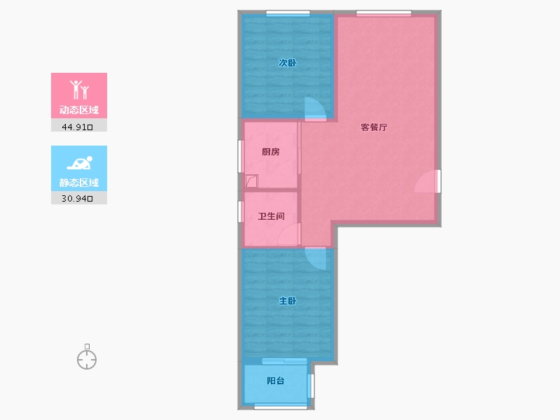 河北省-保定市-哈罗城西区-68.66-户型库-动静分区