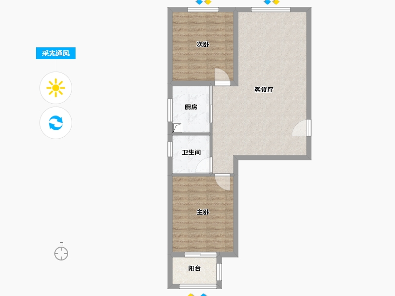 河北省-保定市-哈罗城西区-68.66-户型库-采光通风