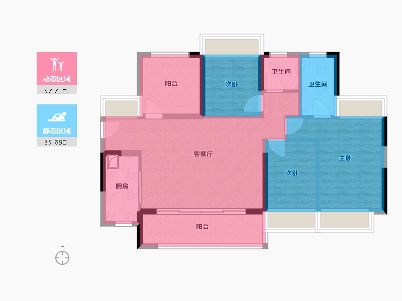 广东省-中山市-保利天珺-84.80-户型库-动静分区