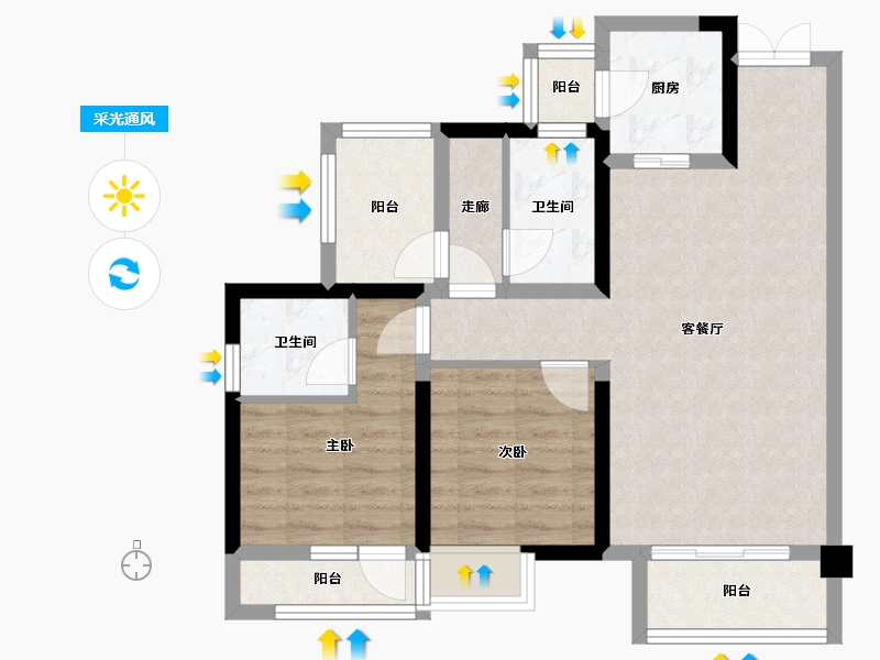 四川省-南充市-科华云玺台-79.49-户型库-采光通风