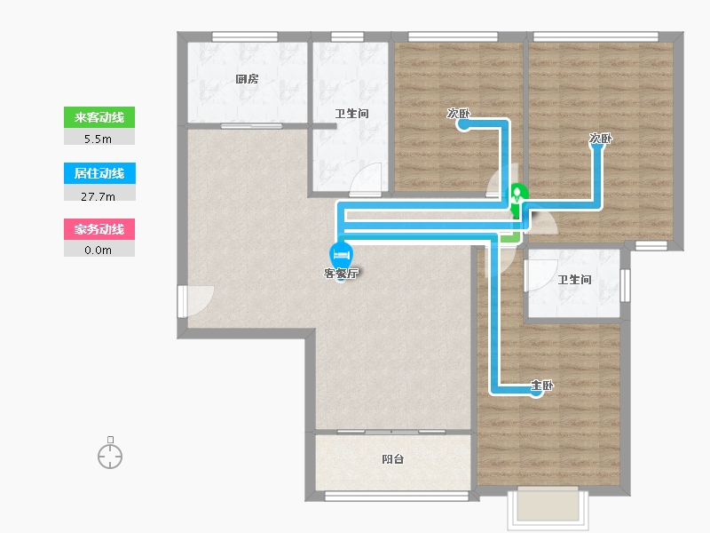 河南省-郑州市-中原工学院教职工住宅小区博学苑-102.40-户型库-动静线