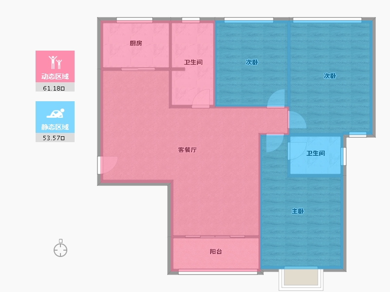 河南省-郑州市-中原工学院教职工住宅小区博学苑-102.40-户型库-动静分区