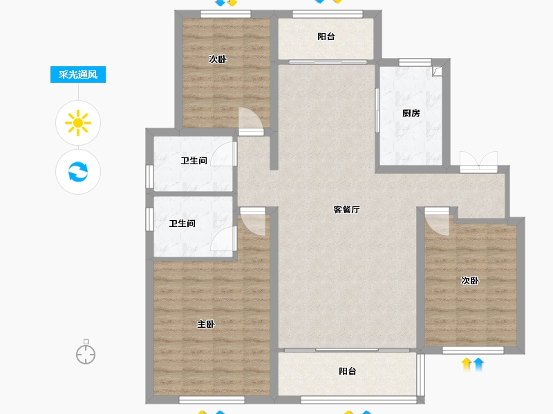 河北省-保定市-尧都御府-108.00-户型库-采光通风