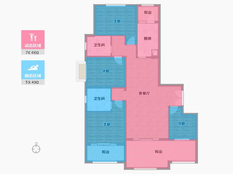 云南省-昆明市-广电苑-121.61-户型库-动静分区