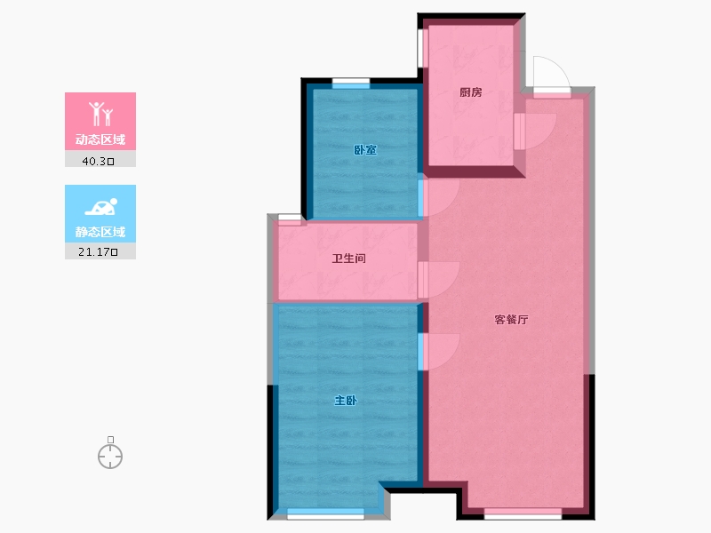 陕西省-西安市-绿城春风心语-52.00-户型库-动静分区