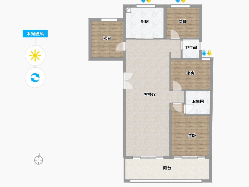 山东省-潍坊市-茂业国际金融中心-112.16-户型库-采光通风