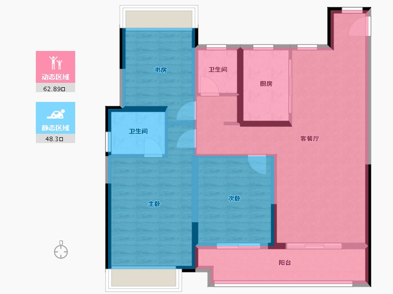 江苏省-徐州市-千禧城3期-99.00-户型库-动静分区