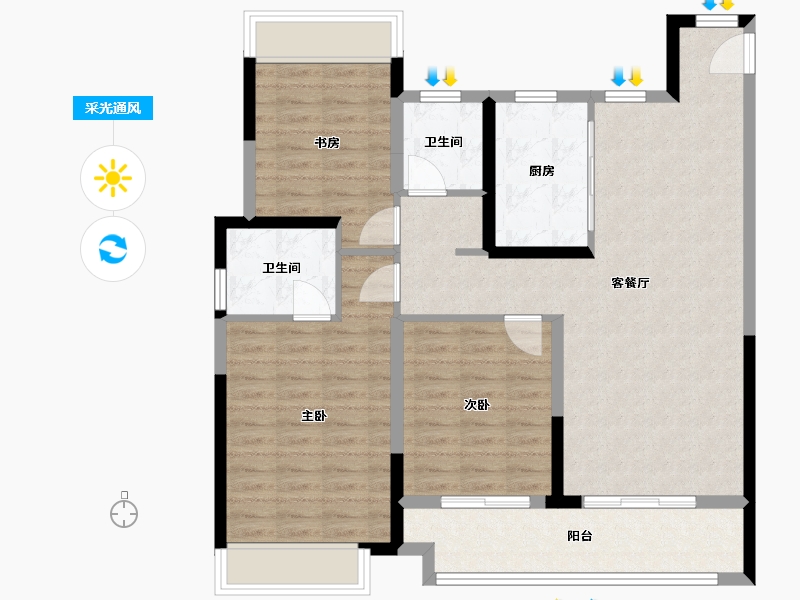 江苏省-徐州市-千禧城3期-99.00-户型库-采光通风