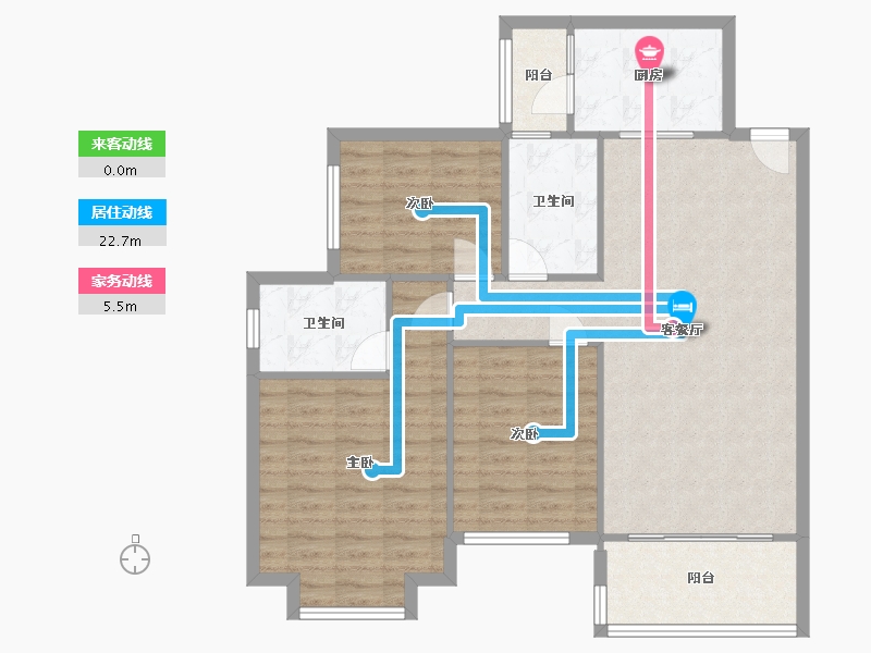 河北省-石家庄市-恒大御景半岛-105.19-户型库-动静线